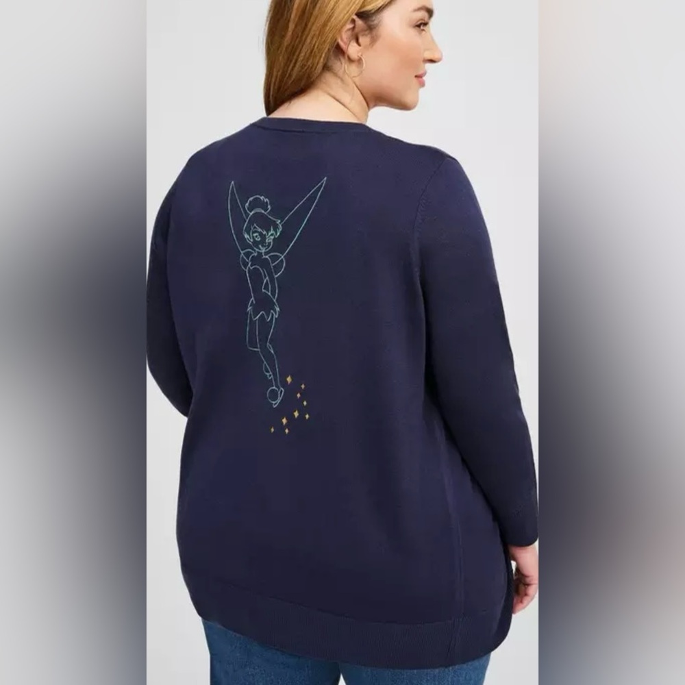NWT Torrid Disney Tinkerbell v-neck button down sweater size 5X